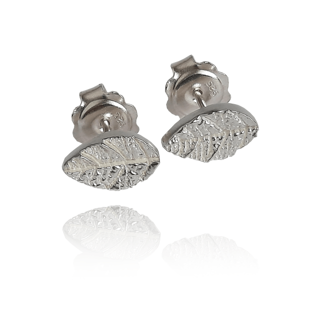 Family Tree Collection: "Yummy Leaf" sterling silver stud earrings
