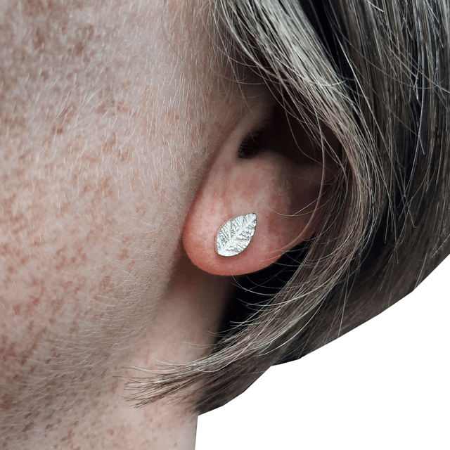 Family Tree Collection: "Yummy Leaf" sterling silver stud earrings